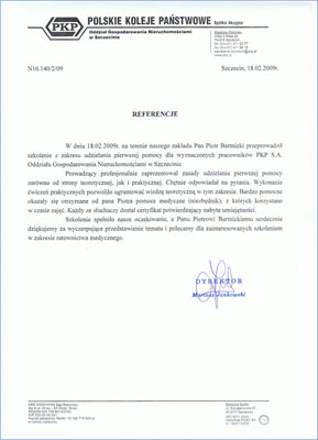 Referencje - PKP Szczecin