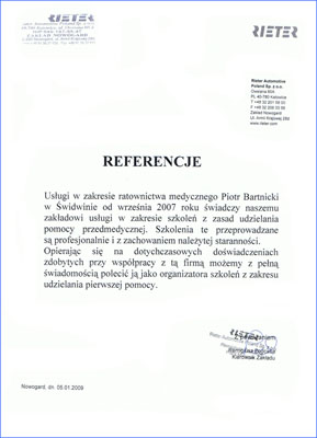 Referencje - Rieter Atomotive Nowogard