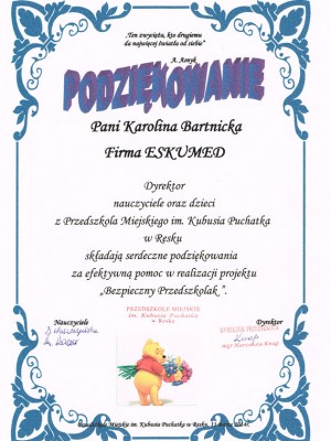Podziękowania z Przedszkola w Resku - Kliknij aby powiększyć