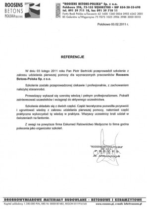 Referencje - Roosens Betons Polska Sp. z o.o. - Kliknij aby powiększyć