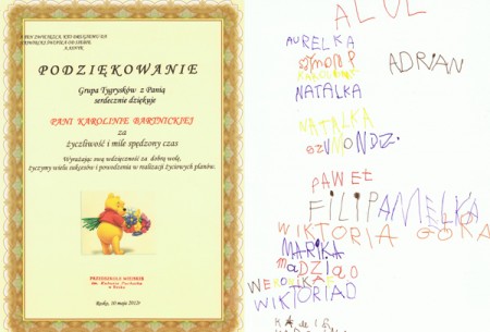 Podziękowania z Przedszkola w Resku - Kliknij aby powiększyć