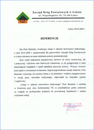 Referencje - ZDP Łobez